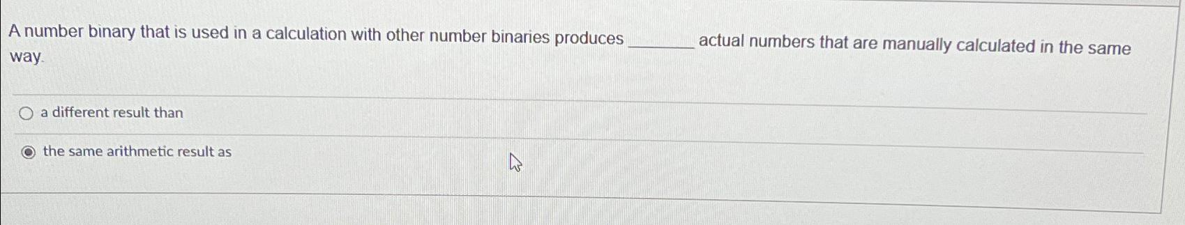 Solved A number binary that is used in a calculation with | Chegg.com