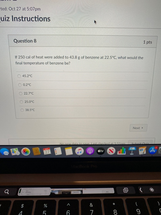 Solved ted: Oct 27 at 5:07pm uiz Instructions Question 8 1 | Chegg.com