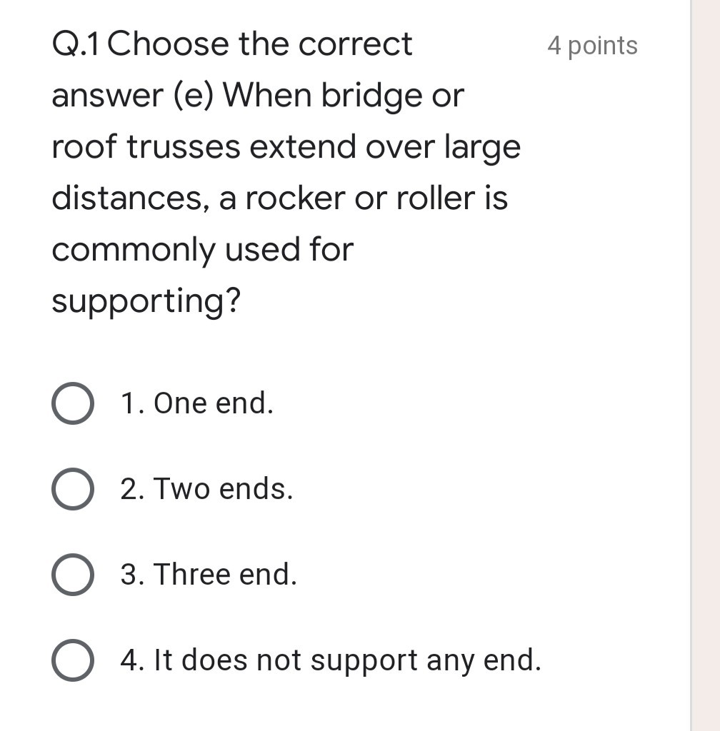 Solved 4 points Q.1 Choose the correct answer (e) When | Chegg.com