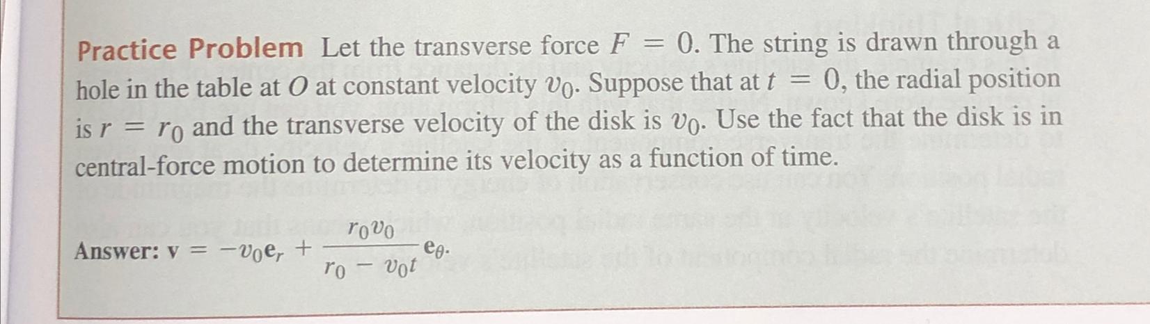 Solved Practice Problem Let the transverse force F=0. ﻿The | Chegg.com