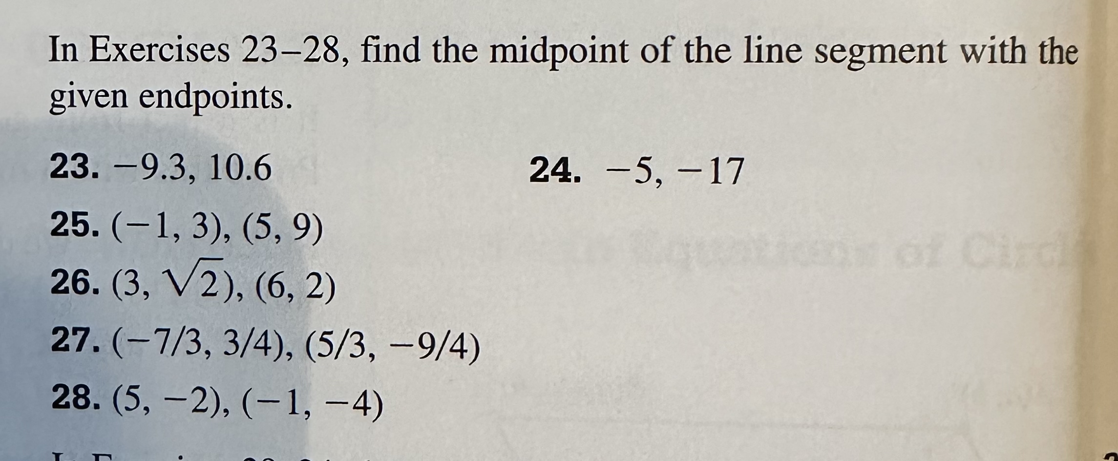 Solved In Exercises 23-28, ﻿find the midpoint of the line | Chegg.com