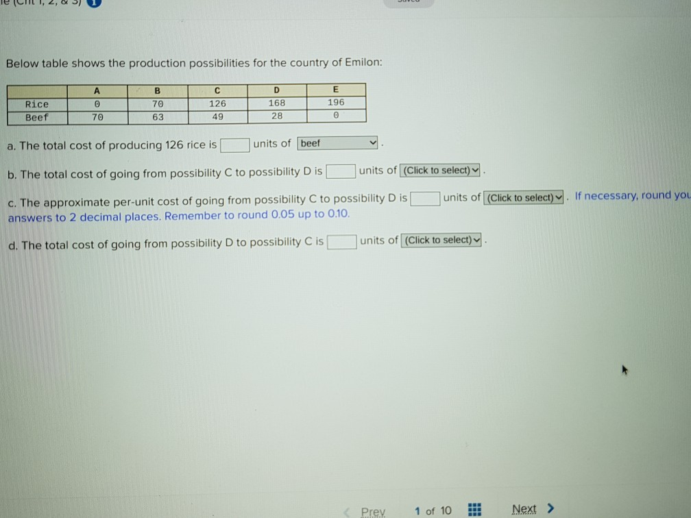 Solved Below Table Shows The Production Possibilities For | Chegg.com