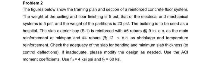 Solved Problem 2 The figures below show the framing plan and | Chegg.com