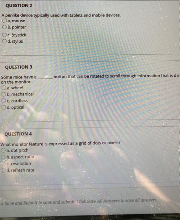 Solved QUESTION 2 A penlike device typically used with