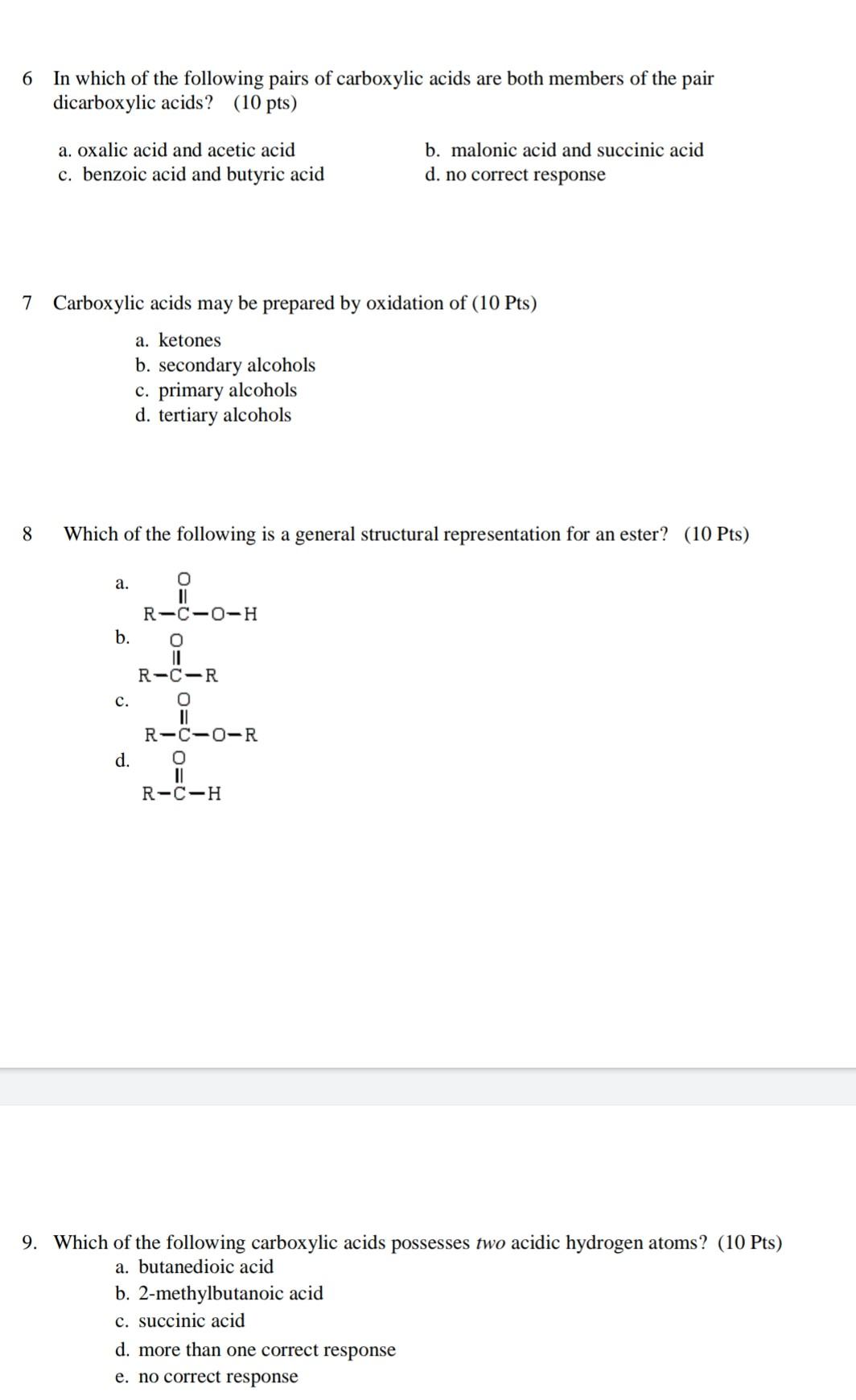 Solved 6 In which of the following pairs of carboxylic acids | Chegg.com