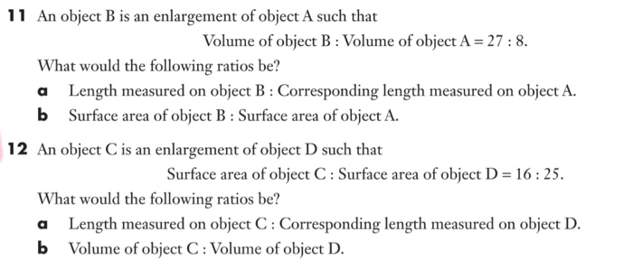 Solved 11 An object B is an enlargement of object A such | Chegg.com