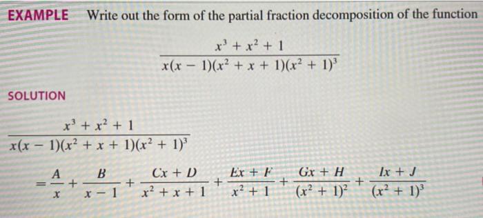 Solved Write out the form of the partial fraction | Chegg.com