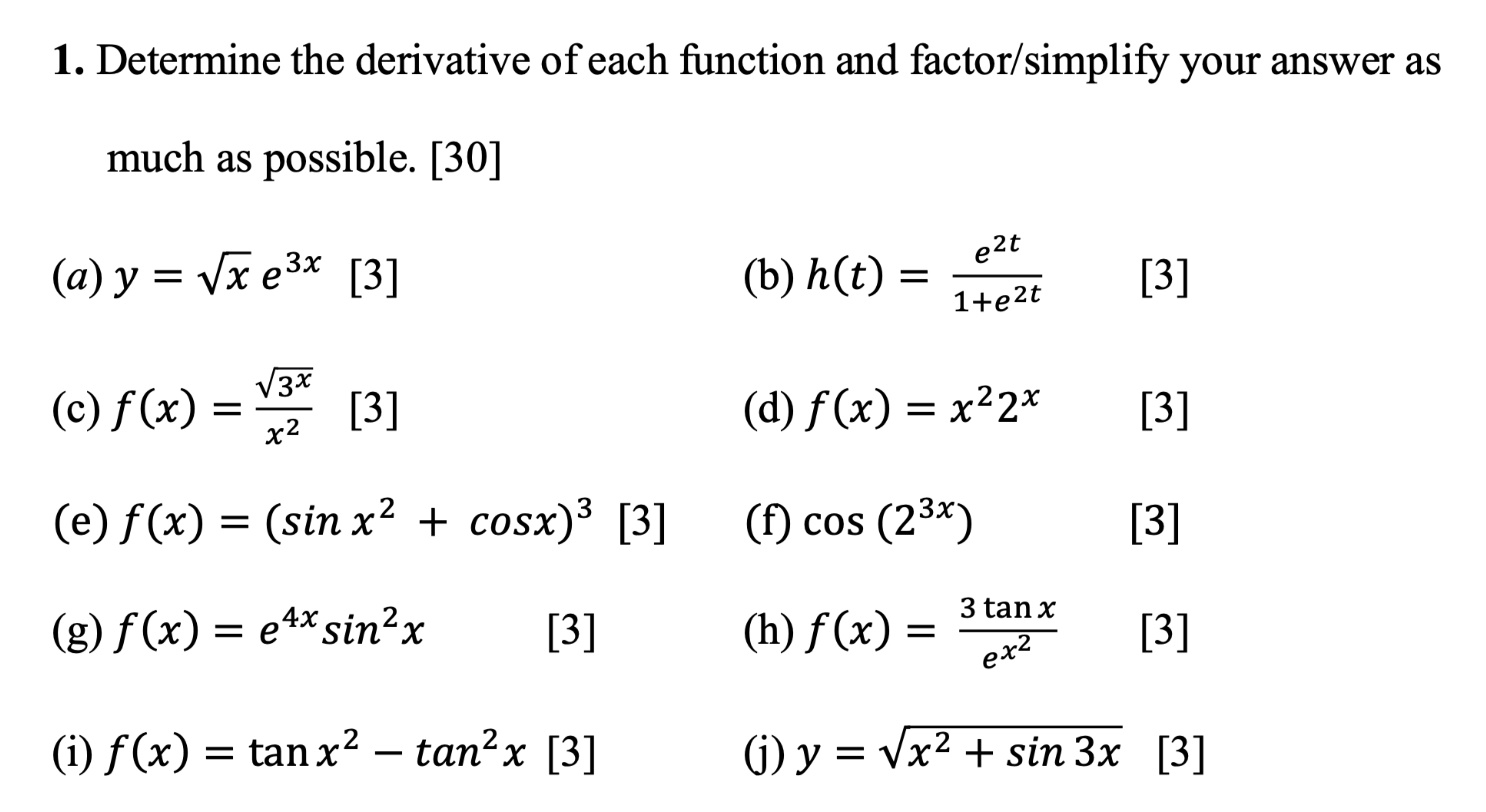 Media Markt 3 Für 2 Aktion 2021 Solved Determine the derivative of each function and | Chegg.com