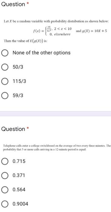 Solved Question * Let X be a random variable with | Chegg.com
