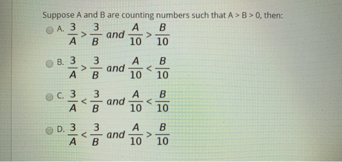 Solved Suppose A And B Are Counting Numbers Such That AB > | Chegg.com ...