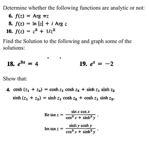Solved = Determine whether the following functions are | Chegg.com