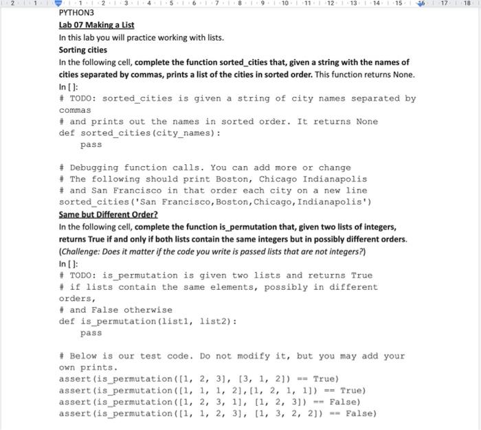 Solved Lab 07 Making A List In This Lab You Will Practice | Chegg.com