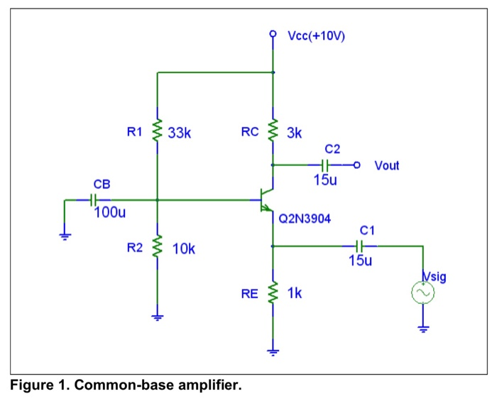 Solved Common-Base Amplifier - Figure 1 1. DC Analysis (hand | Chegg.com