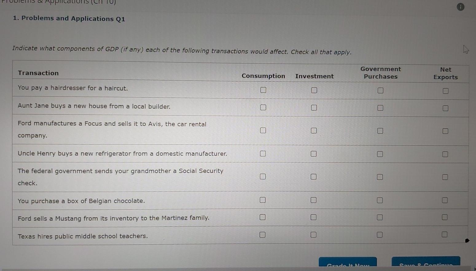 Solved Callo 1. Problems and Applications Q1 Indicate what | Chegg.com