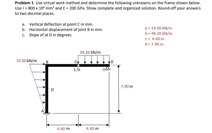 Solved Problem 1. Use virtual work method and determine the | Chegg.com