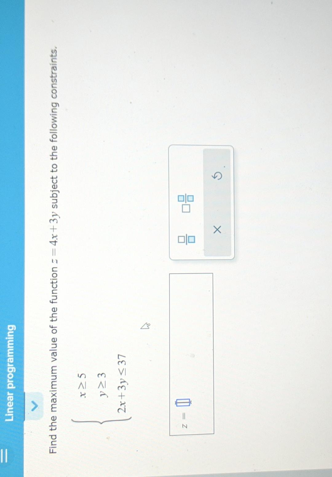 find the maximum value of the function p=-3x 4y