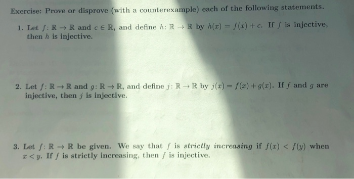 Solved Exercise: Prove Or Disprove With A Counterexample) | Chegg.com