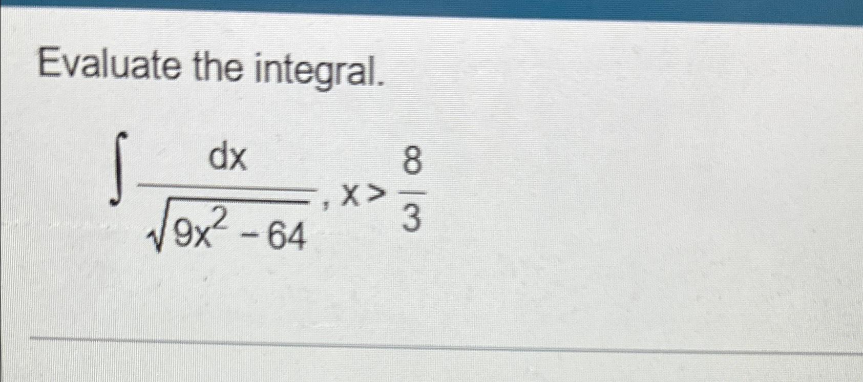 integral of sqrt 9 x 2 dx