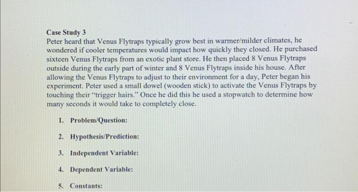 Solved Scientific Method Case Studies Read each of the | Chegg.com