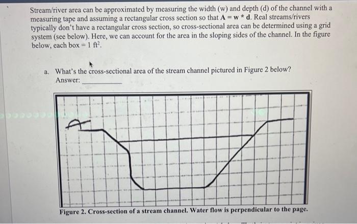 Solved Stream/river Area Can Be Approximated By Measuring | Chegg.com