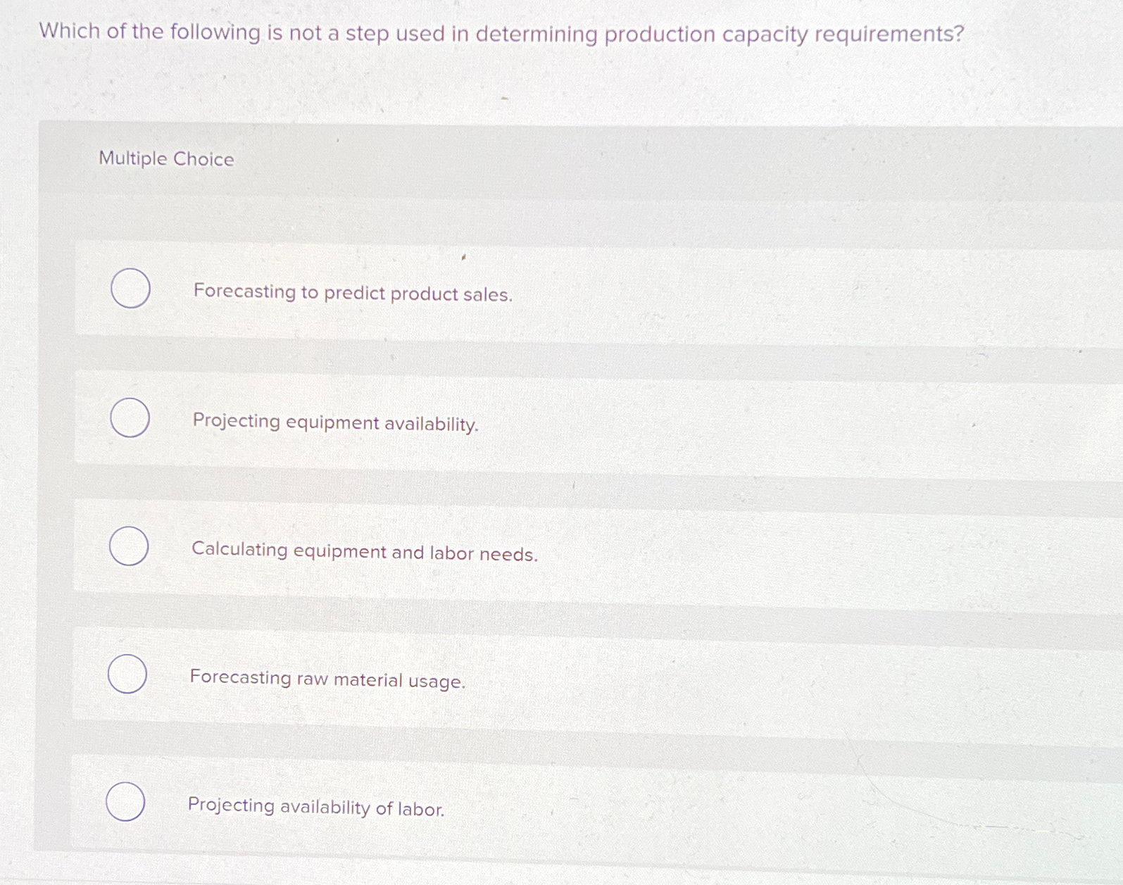 Solved Which of the following is not a step used in | Chegg.com
