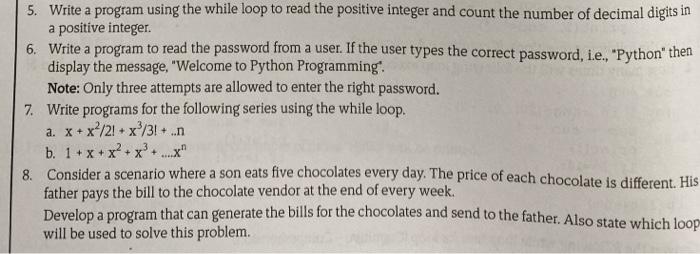 Solved 5. Write a program using the while loop to read the | Chegg.com