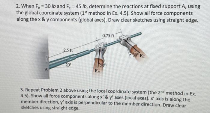 Solved 2. When Fg = 30 lb and Fc = 45 lb, determine the | Chegg.com