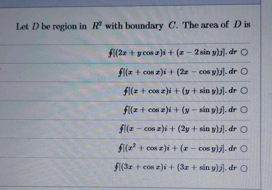 Solved Let D be region in R2 with boundary C. The area of D | Chegg.com