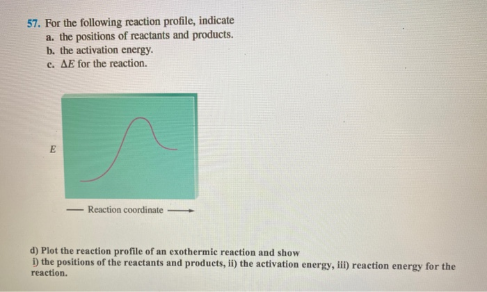 Solved 57. For the following reaction profile, indicate a. | Chegg.com