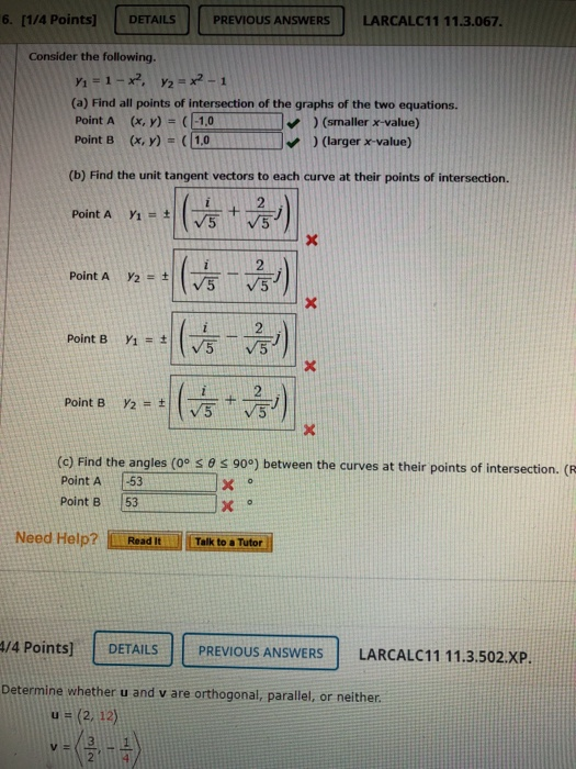 Solved 6. [1/4 Points] DETAILS PREVIOUS ANSWERS LARCALC11 | Chegg.com