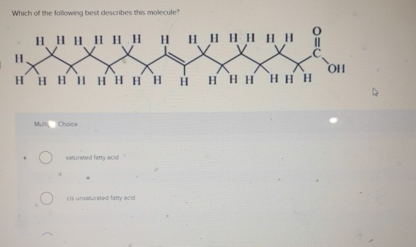 Solved Which of the following best describes this molecule? | Chegg.com