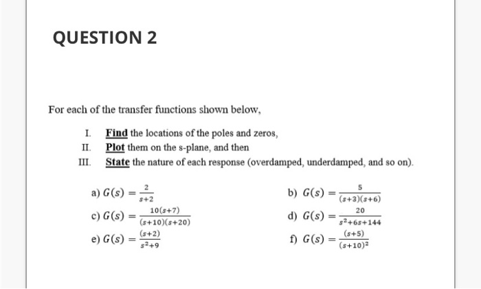 Solved QUESTION 1 For each of the systems shown in Figure. | Chegg.com