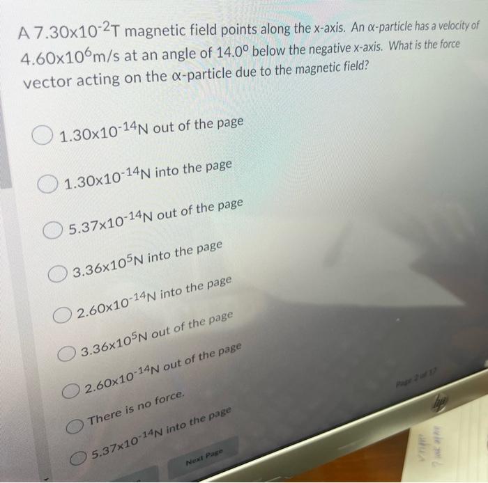 Solved A 7.30x10 2T magnetic field points along the x-axis. | Chegg.com
