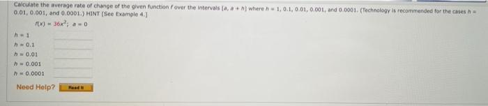 Solved Calculate the average rate of chance of the given | Chegg.com