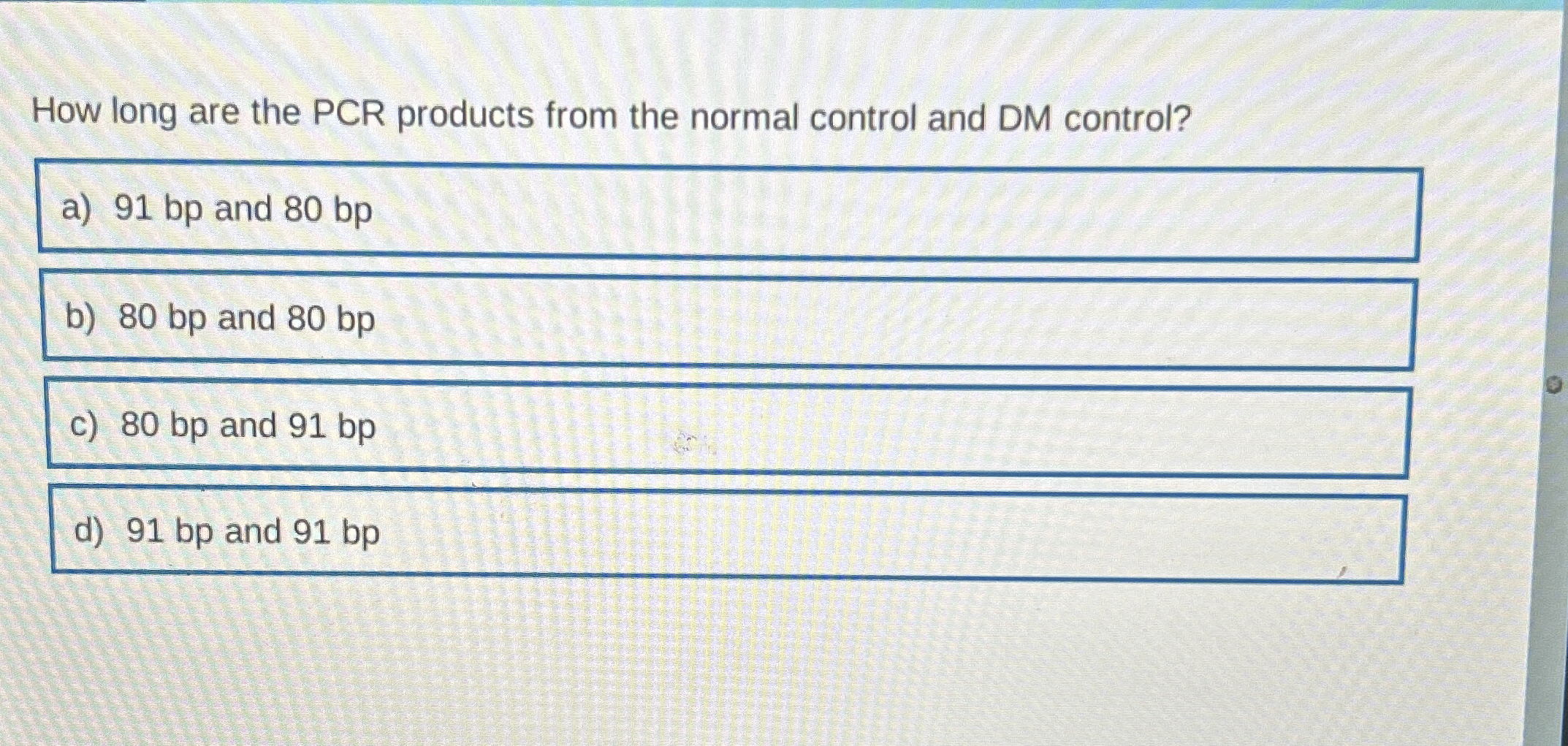 Solved How long are the PCR products from the normal control | Chegg.com