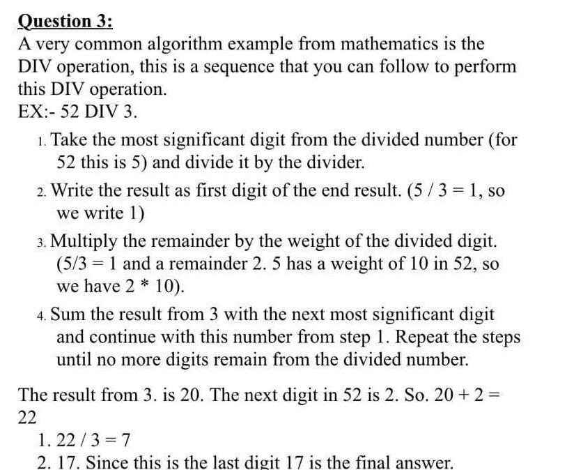 Solved Question 3: A very common algorithm example from | Chegg.com