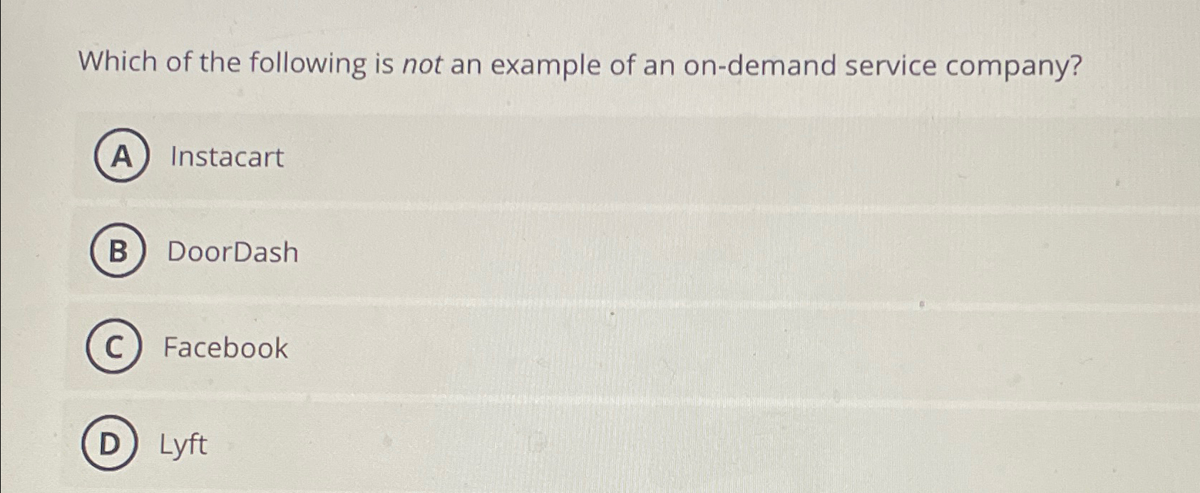 Solved Which of the following is not an example of an | Chegg.com