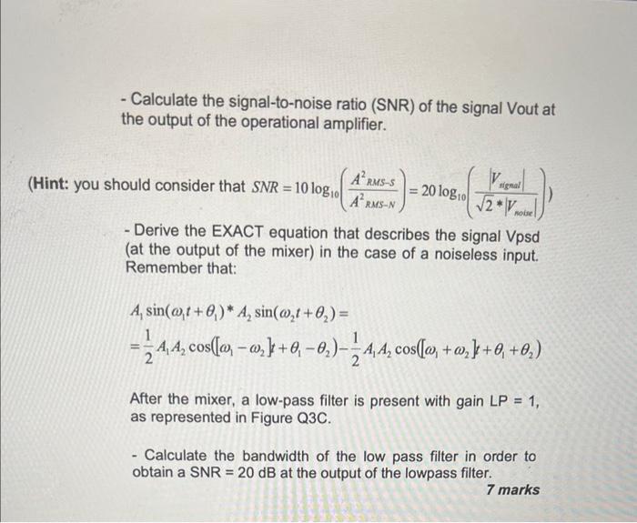 Solved (c) The block diagram in Figure Q3C describes a | Chegg.com