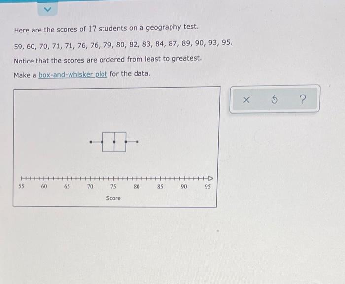 Solved Here are the scores of 17 students on a geography | Chegg.com