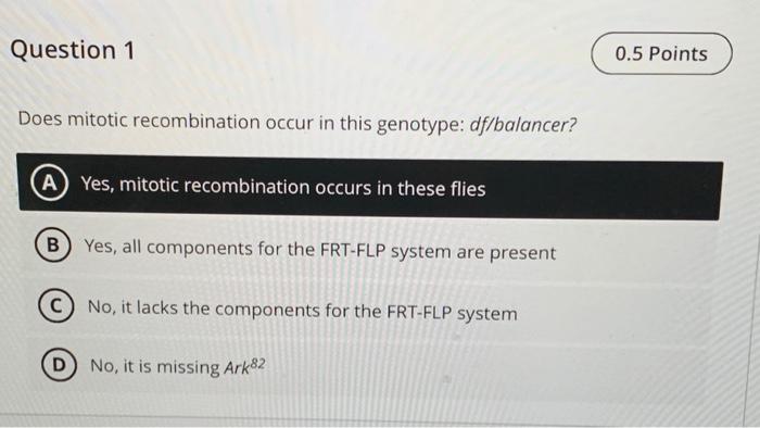 Solved Does mitotic recombination occur in this genotype: Biology Diagrams