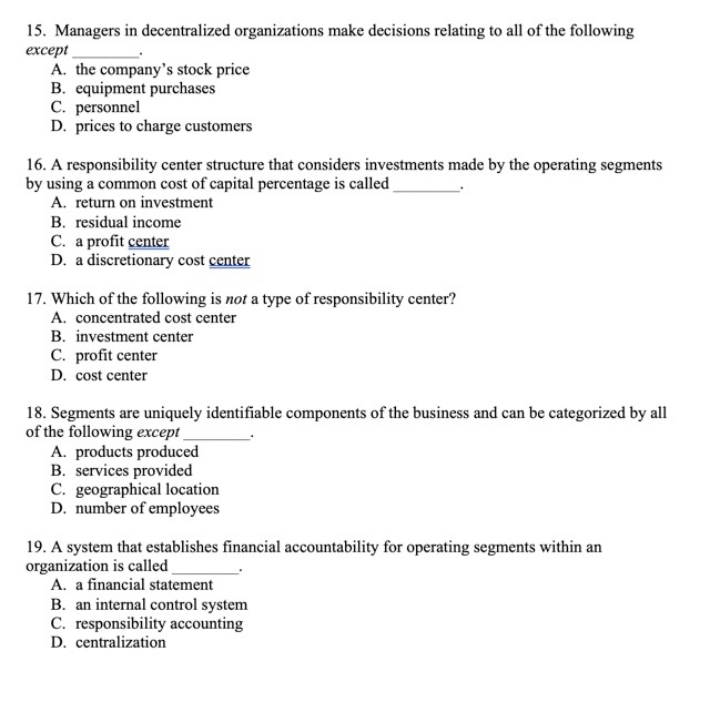 Solved 1. A transfer pricing arrangement that uses the price