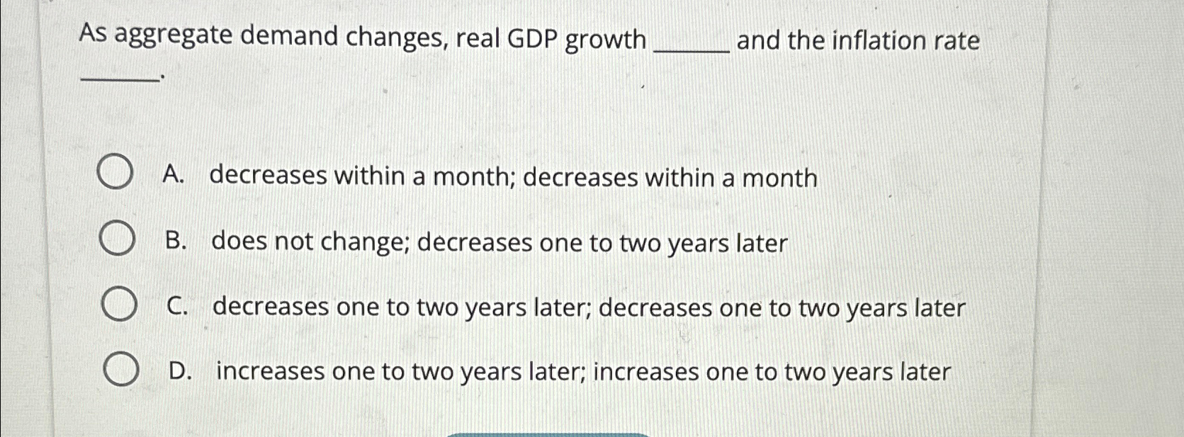 Solved As aggregate demand changes, real GDP growth q, ﻿and | Chegg.com