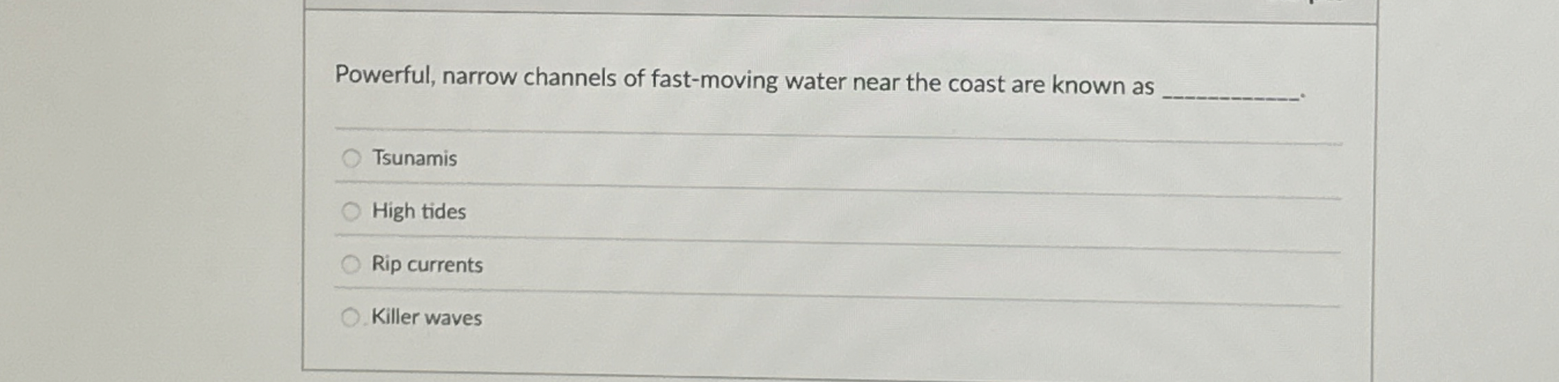 Solved Powerful, narrow channels of fastmoving water near