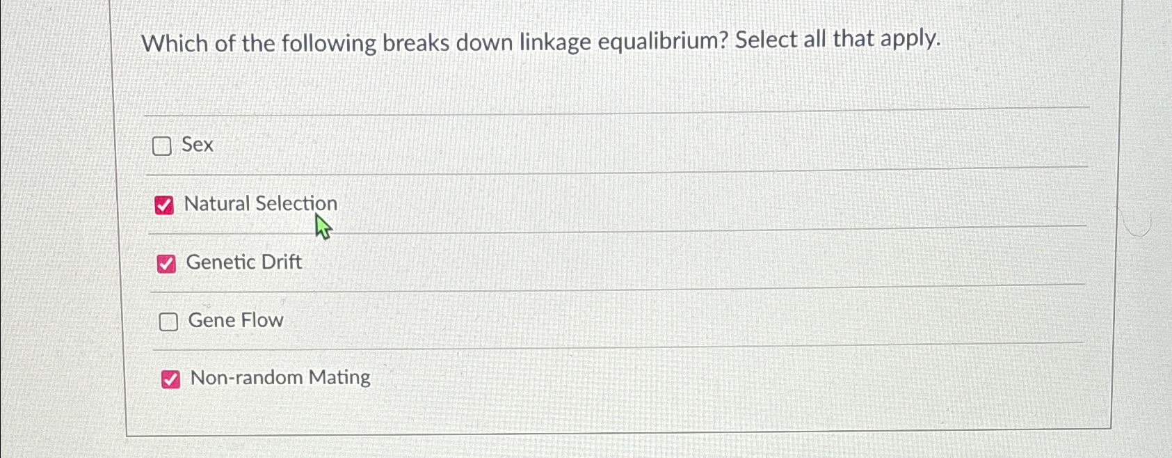 Solved Which Of The Following Breaks Down Linkage 1023