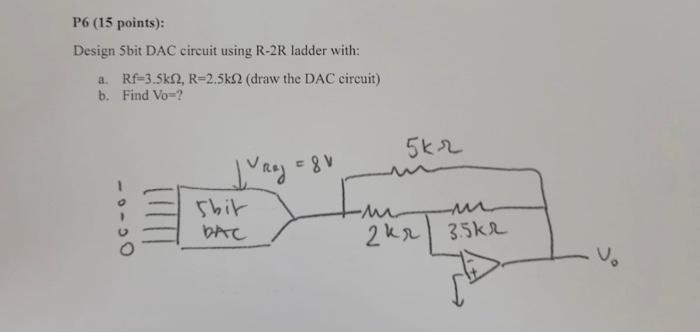 Solved Design 5bit DAC circuit using R-2R ladder with: a. | Chegg.com
