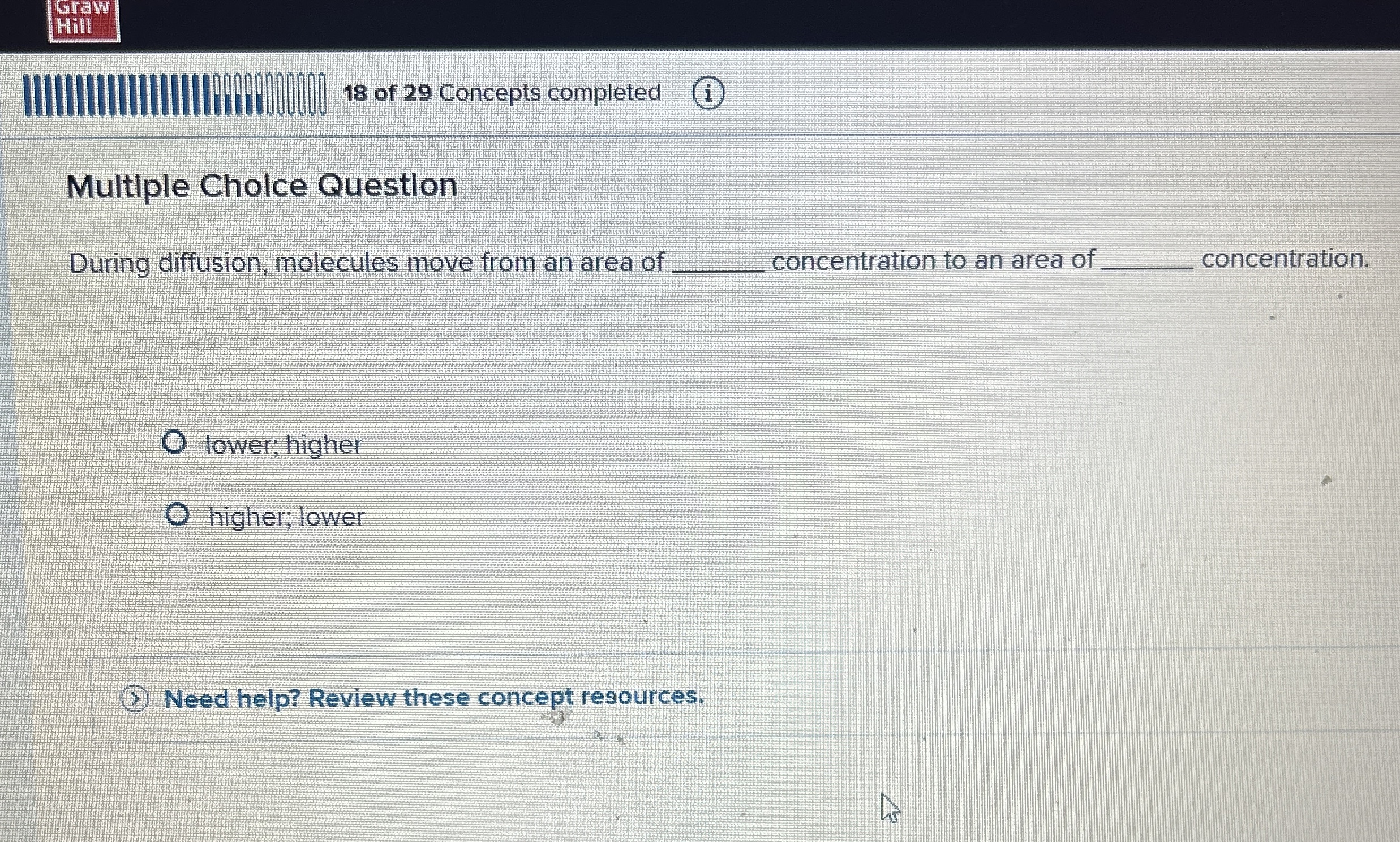 Multiple Cholce QuestionDuring diffusion, molecules | Chegg.com
