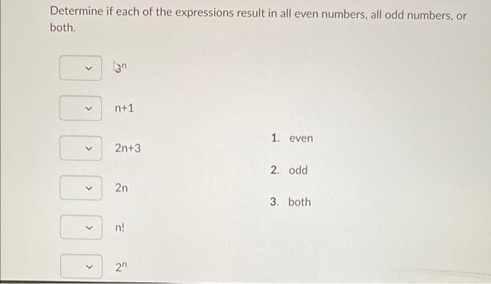 Solved Determine if each of the expressions result in all | Chegg.com