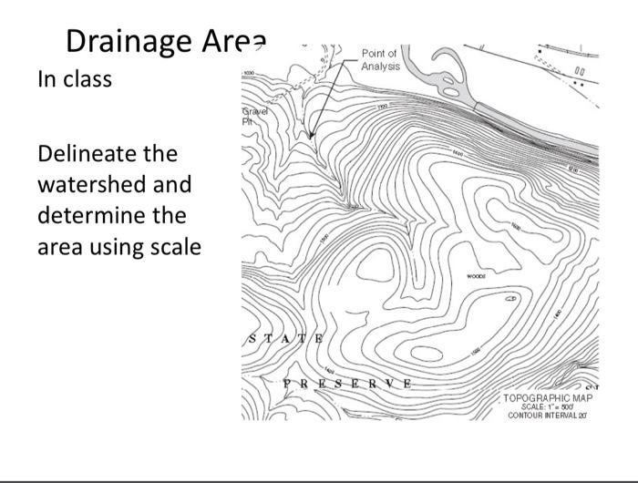 Drainage Area In class Delineate the watershed and | Chegg.com