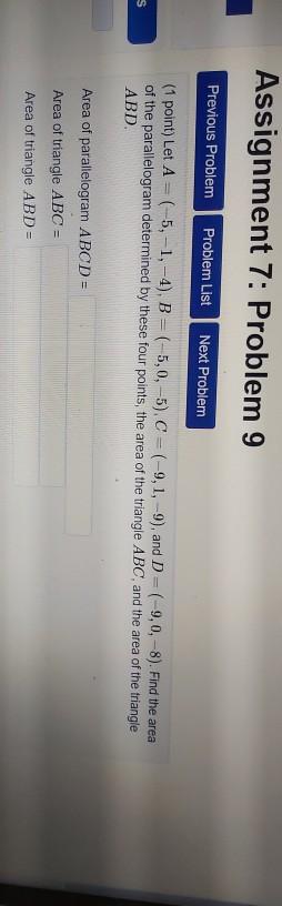 Solved Assignment 7: Problem 9 Previous Problem Problem List | Chegg.com