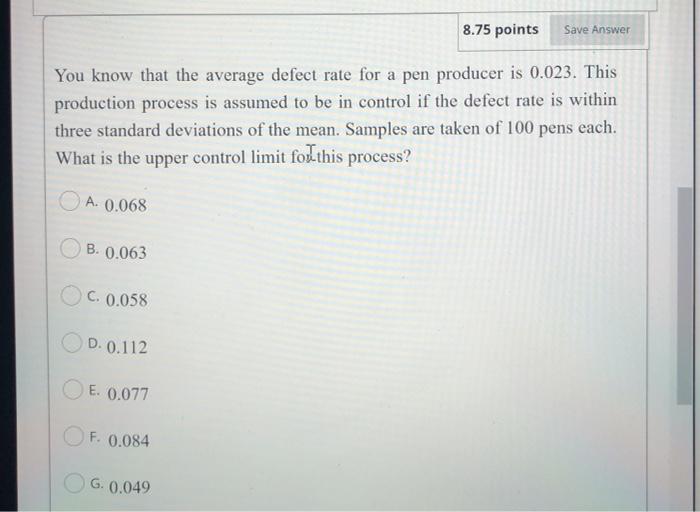Solved 8.75 points Save Answer You know that the average | Chegg.com